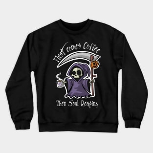 Halloween Coffee Grimm Reaper Crewneck Sweatshirt